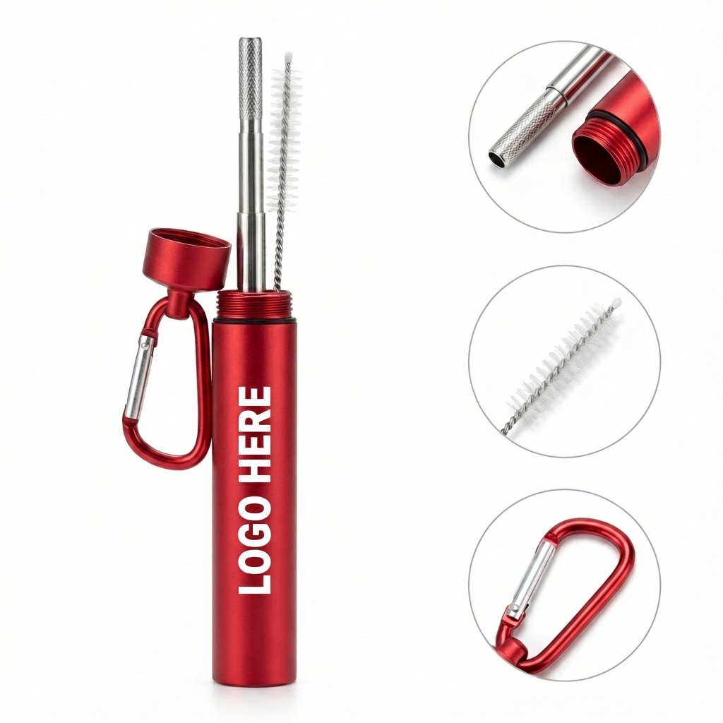 The On-The-Go Sipper: Durable Folding Straw System