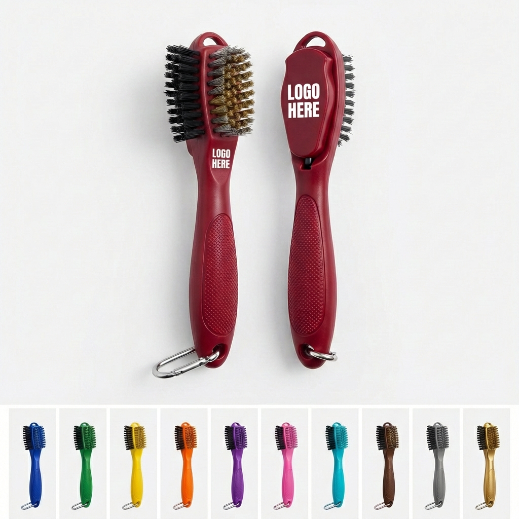 Club Care Clip-On | Dual-Sided Nylon & Wire Brush with Carabiner