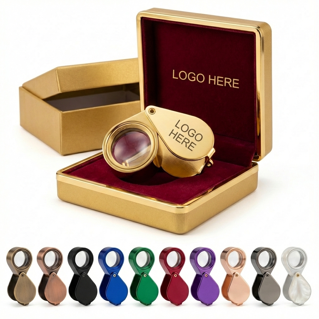 Classic Metal Folding Pocket Magnifier with Case